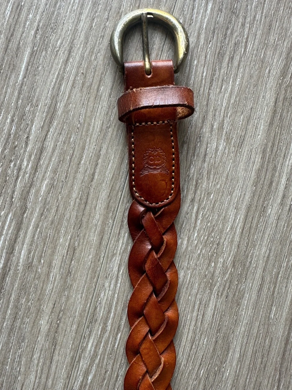 Christian Dior Braided Leather Belt in Brown